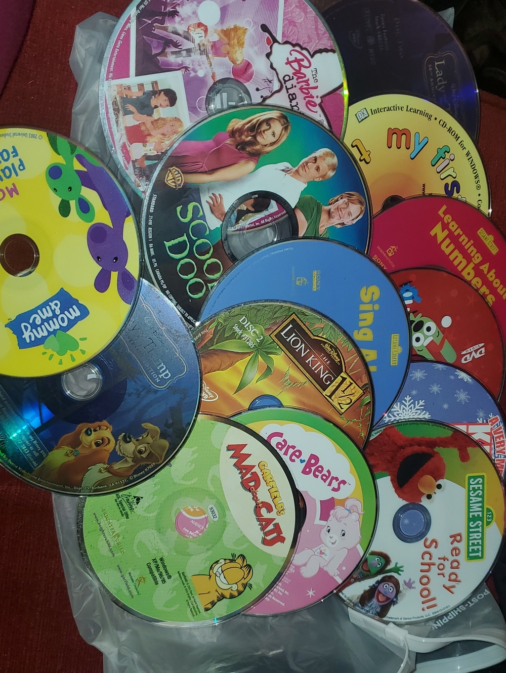 Assorted Bundle Of  Kids Movie & Learning DVDs - Mixed Colors - Various Brands